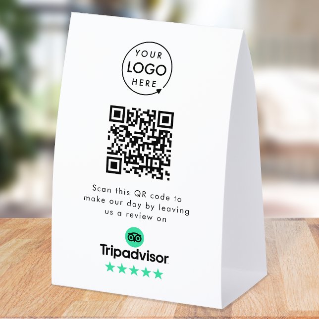 Plaque De Table Tripadvisor Table Tent Sign | QR Review Tabletop (Gain Tripadvisor reviews & grow your business with this rating request editable tabletop sign.)