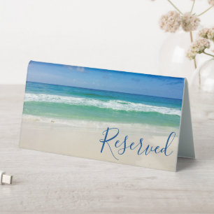 Plaque De Table Tropical Ocean Waves Photo Beach Mariage réservé