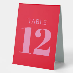 Plaque De Table Typographie audacieuse rose vif et rouge Mariage m