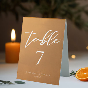 Plaque De Table Typographie de l'or rustique Numéro Mariage de aut