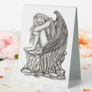 Plaque De Table Un ange endormi sur la pierre
