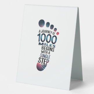 Plaque De Table "Un pas vers mille milles"