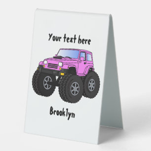 Plaque De Table Un Pink Monster Cartoon