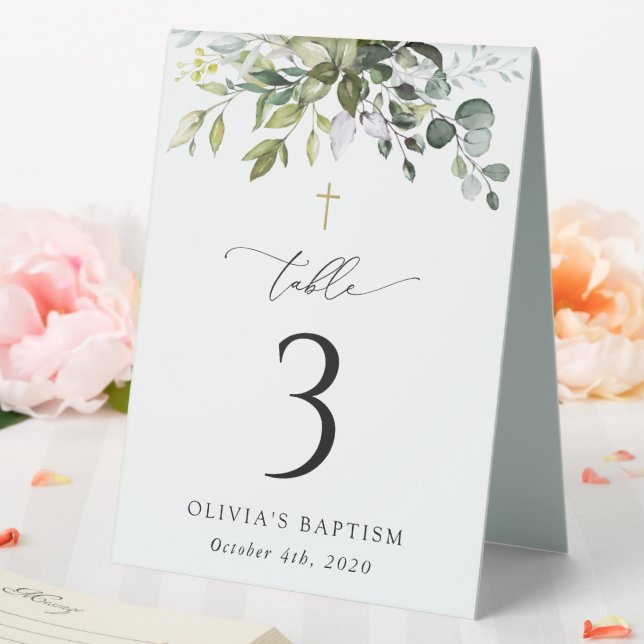 Plaque De Table Végétation, Feuilles d'Eucalyptus, Numéros de Tabl (In SItu (Mariage))