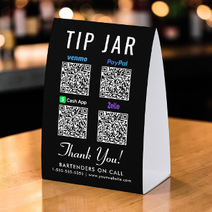 Plaque De Table Venmo CashApp PayPal Zelle QR Cagnotte