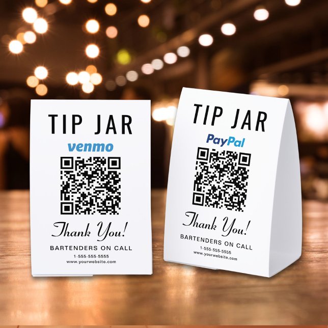 Plaque De Table Venmo PayPal Pot commun QR Entreprise (Créateur téléchargé)