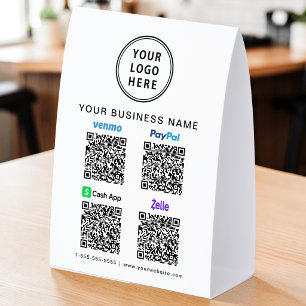 Plaque De Table Venmo Zelle PayPal CashApp Scannez pour payer Code