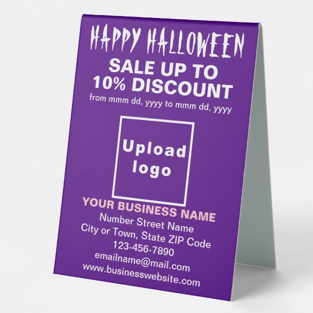 Plaque De Table Vente d'Halloween d'affaires sur panneau de table  (Recto)