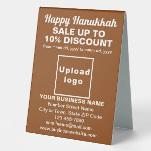 Plaque De Table Vente Hanoukka d'entreprise sur panneau Brown