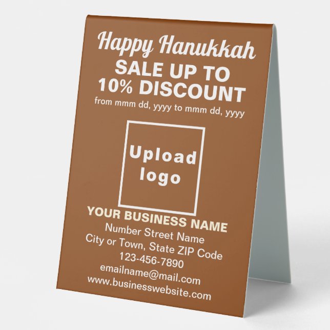 Plaque De Table Vente Hanoukka d'entreprise sur panneau Brown (Recto)