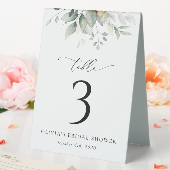 Plaque De Table Verdure, Eucalyptus Feuilles, Boho, numéros de tab (In SItu (Mariage))