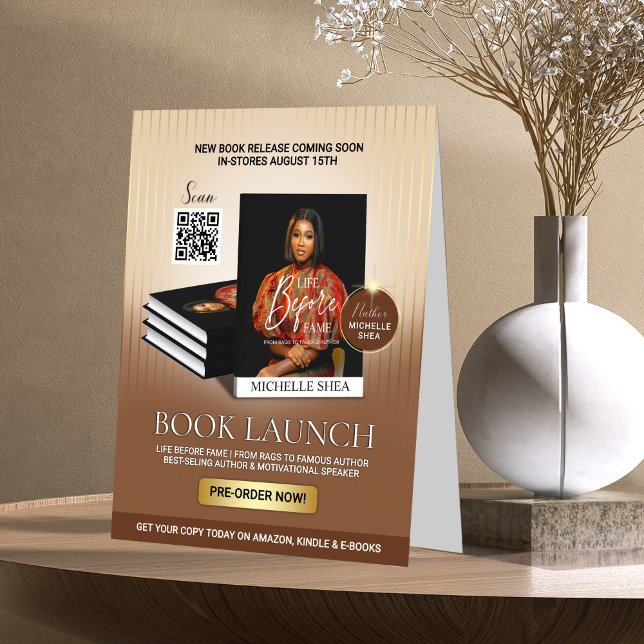 Plaque De Table Version de lancement du livre d'auteur Brown et Go (Créateur téléchargé)