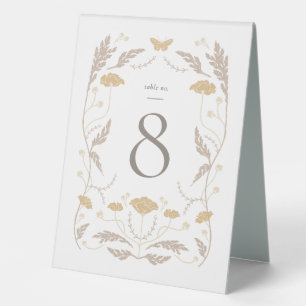Plaque De Table Vintage Art Nouveau Mariage Numéro de table Carte 