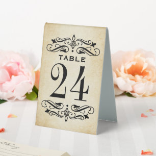 Plaque De Table Vintage Rustic Black Flourish Mariage