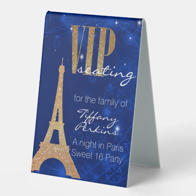 Plaque De Table VIP de Paris  (Recto)