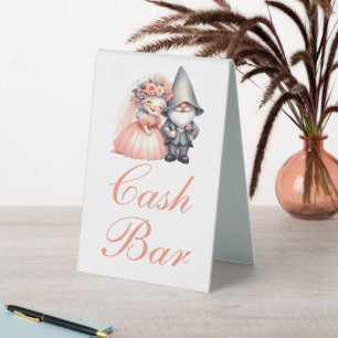 Plaque De Table Whimsical Gnome Cash Bar Rustique Mariage Orange
