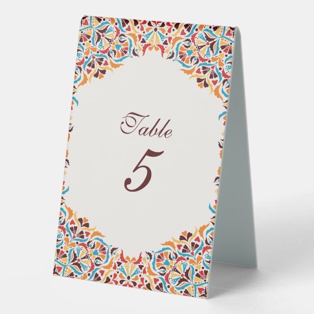 Plaque De Table Whimsical Luxury ivoire Floral Style Mariage front (Verso)