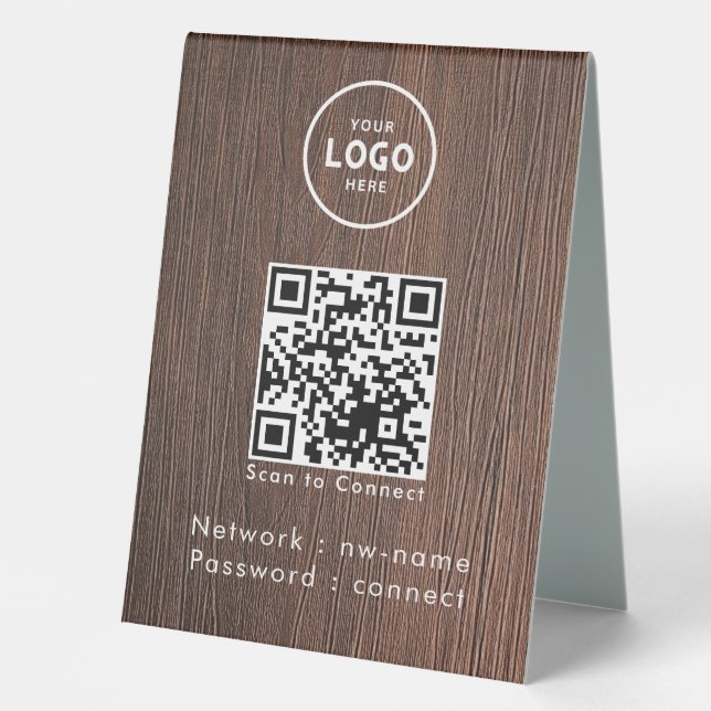 Plaque De Table WiFi Network Scan QR Code pour connecter Internet (Recto)