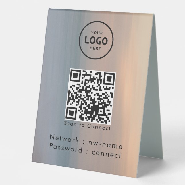 Plaque De Table WiFi Network Scan QR Code pour connecter Internet (Recto)