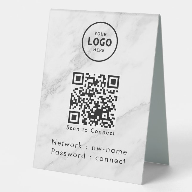 Plaque De Table WiFi Network Scan QR Code pour connecter Internet (Recto)