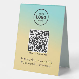 Plaque De Table WiFi Network Scan QR Code pour connecter Internet