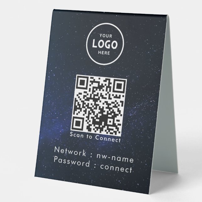 Plaque De Table WiFi Network Scan QR Code pour connecter Internet (Recto)