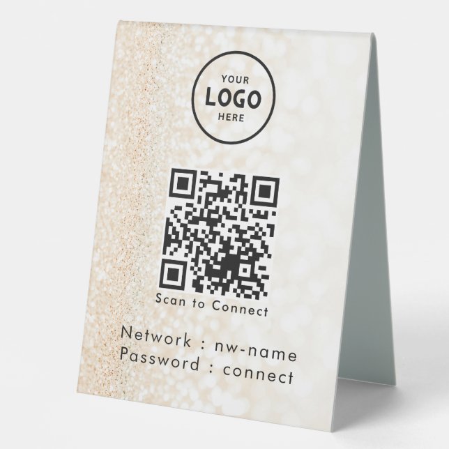 Plaque De Table WiFi Network Scan QR Code pour connecter Internet (Recto)