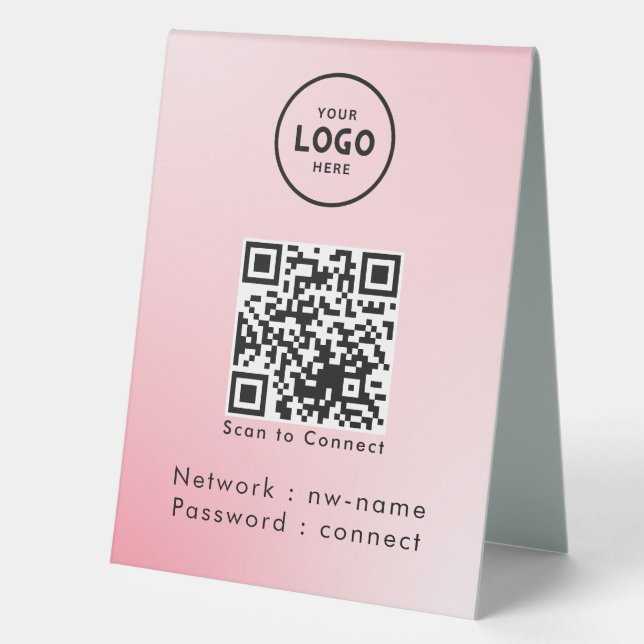Plaque De Table WiFi Network Scan QR Code pour connecter Internet (Recto)