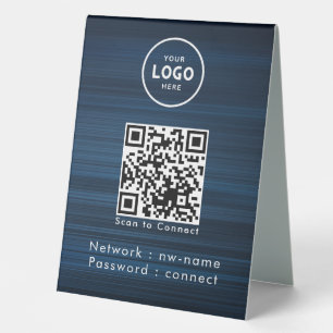Plaque De Table WiFi Network Scan QR Code pour connecter Internet