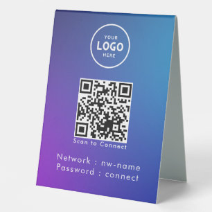 Plaque De Table WiFi Network Scan QR Code pour connecter Internet