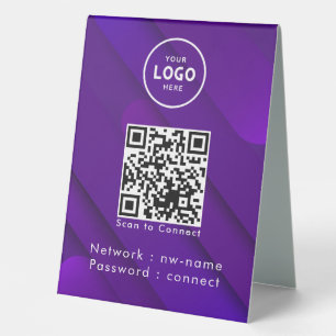 Plaque De Table WiFi Network Scan QR Code pour connecter Internet