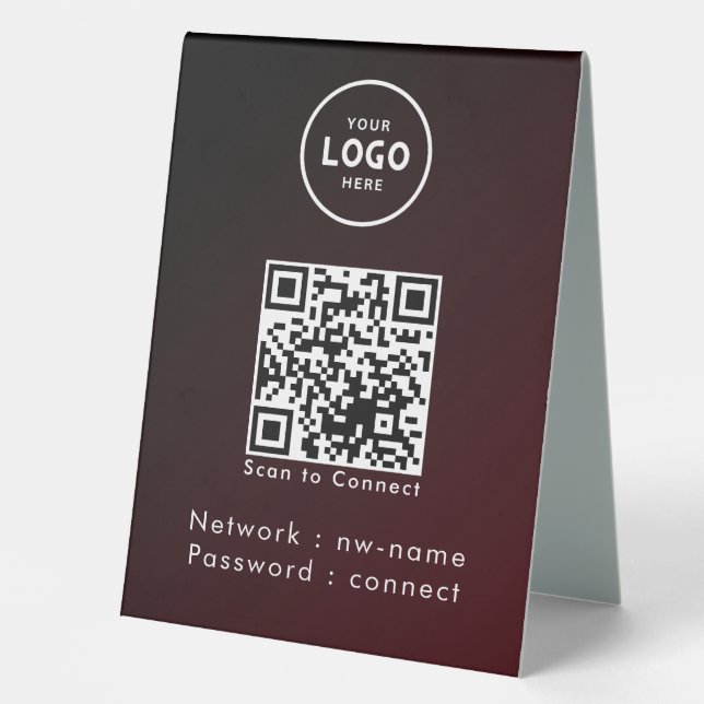 Plaque De Table WiFi Network Scan QR Code pour connecter Internet (Recto)