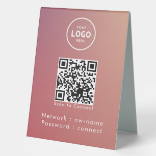 Plaque De Table WiFi Network Scan QR Code pour connecter Internet