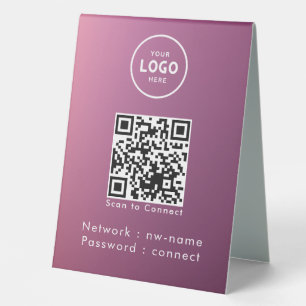 Plaque De Table WiFi Network Scan QR Code pour connecter Internet