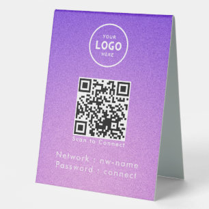 Plaque De Table WiFi Network Scan QR Code pour connecter Internet