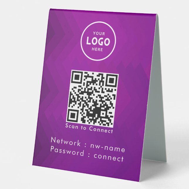 Plaque De Table WiFi Network Scan QR Code pour connecter Internet (Recto)