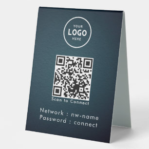 Plaque De Table WiFi Network Scan QR Code pour connecter Internet