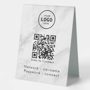 Plaque De Table WiFi Network Scan QR Code pour connecter Internet