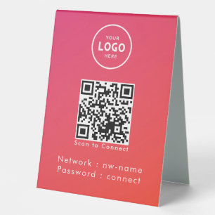 Plaque De Table WiFi Network Scan QR Code pour connecter Internet