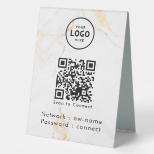 Plaque De Table WiFi Network Scan QR Code pour connecter Internet