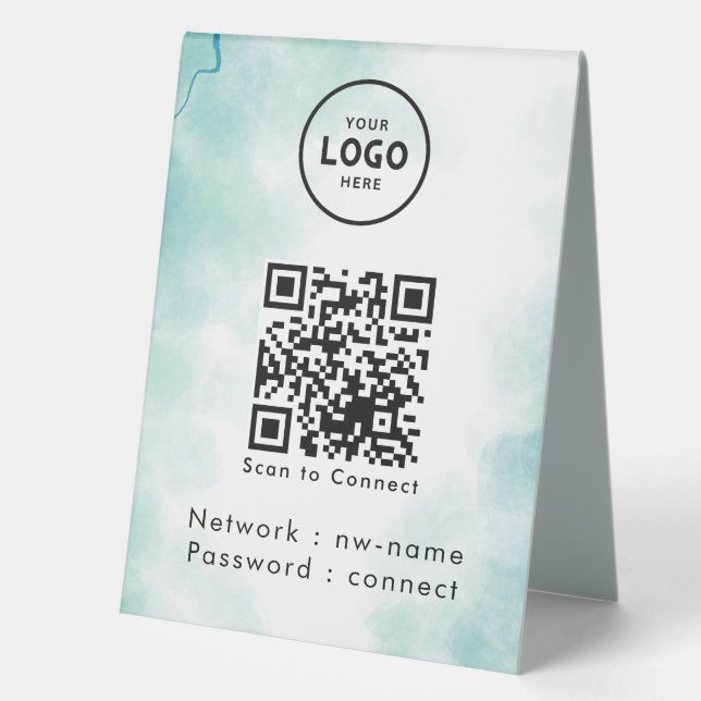 Plaque De Table WiFi Network Scan QR Code pour connecter Internet (Recto)