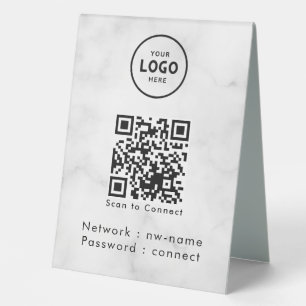 Plaque De Table WiFi Network Scan QR Code pour connecter Internet