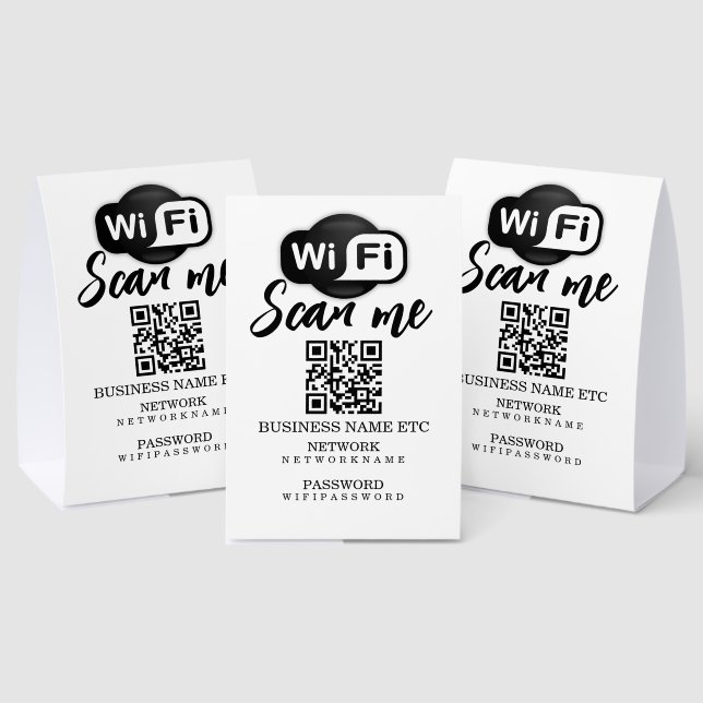 Plaque De Table Wifi Password and Network Personalized QR Code (Insitu (multi))