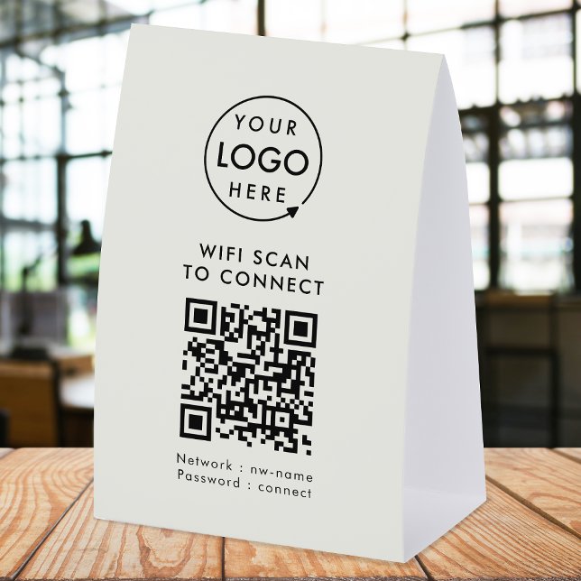 Plaque De Table  WiFi Table Tent | Network QR Paper Tabletop Sign (Company branded WiFi paper table tent signs with QR code, connecting users seamlessly to your Wi-Fi.)