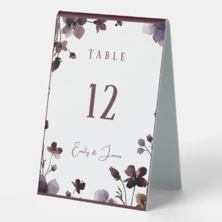 Plaque De Table Wine Red Plum Mauve Fall Floral Wedding
