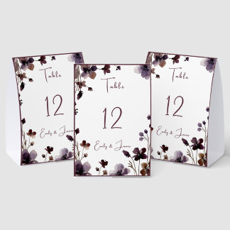 Plaque De Table Wine Red Plum Mauve Fall Floral Wedding