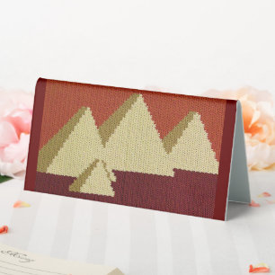 Plaque De Table Wood Browns Ecru Pyramids Designer Crochet Imprime