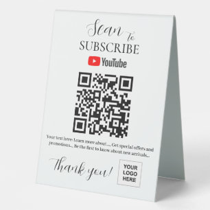 Plaque De Table YouTube Abonnez-vous au code QR Signal numérique