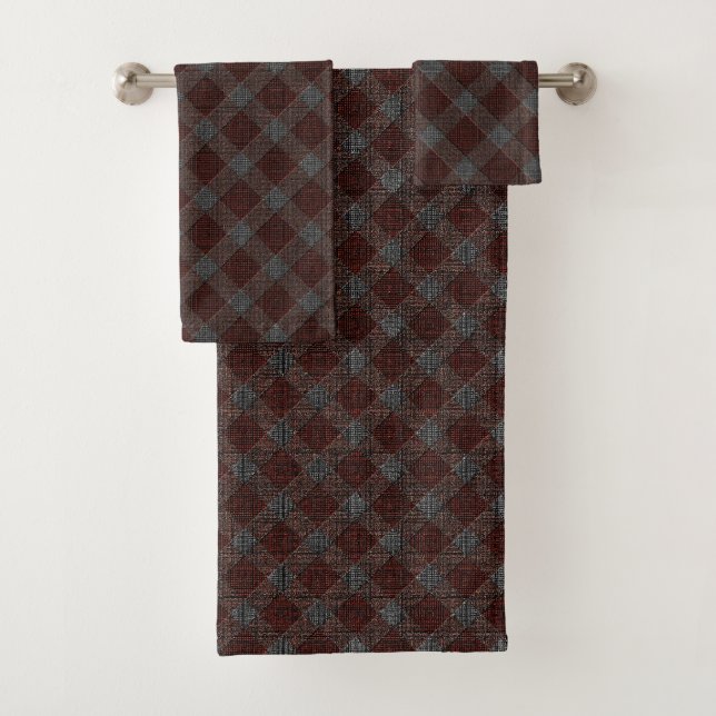 Plaque de tartan croisé de Marrom avec léger relie (En situation)