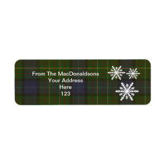Plaque de tartan vert et flocon de neige de Noël